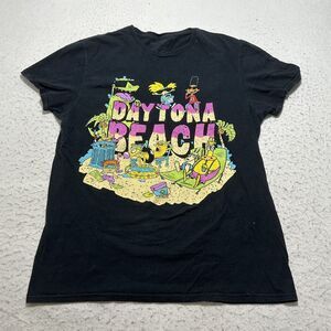 Nickelodeon Men's Medium Daytona Beach Florida 90s Retro Cartoon Graphic T Shirt